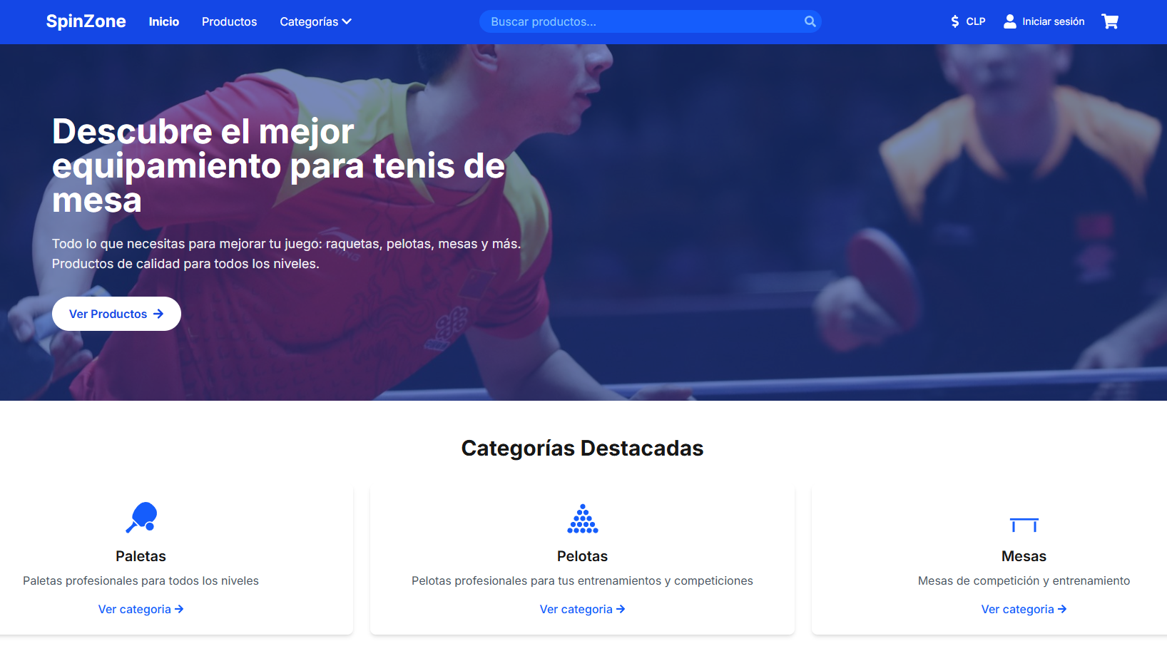 Captura de la app móvil SpinZone
